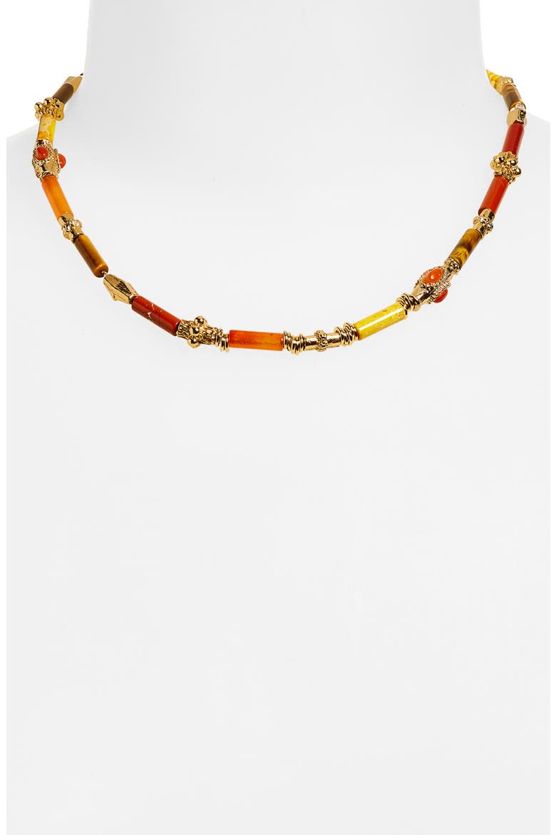 Kali Beaded Necklace, Alternate, color, GOLD ORANGE RED