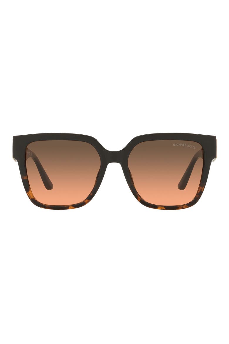 54mm Gradient Square Sunglasses, Main, color, BLACK DARK TORT/ GREY