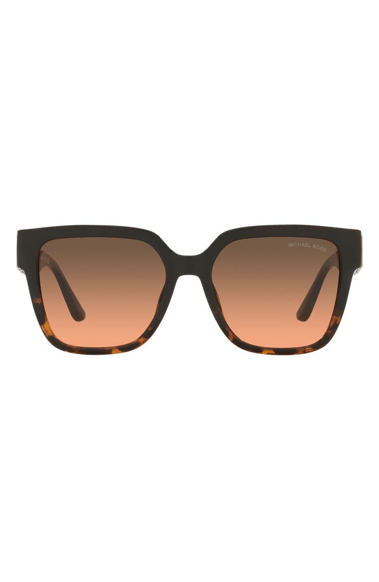 Michael Kors 54mm Gradient Square Sunglasses, Main, color, Black Dark Tort/ Grey