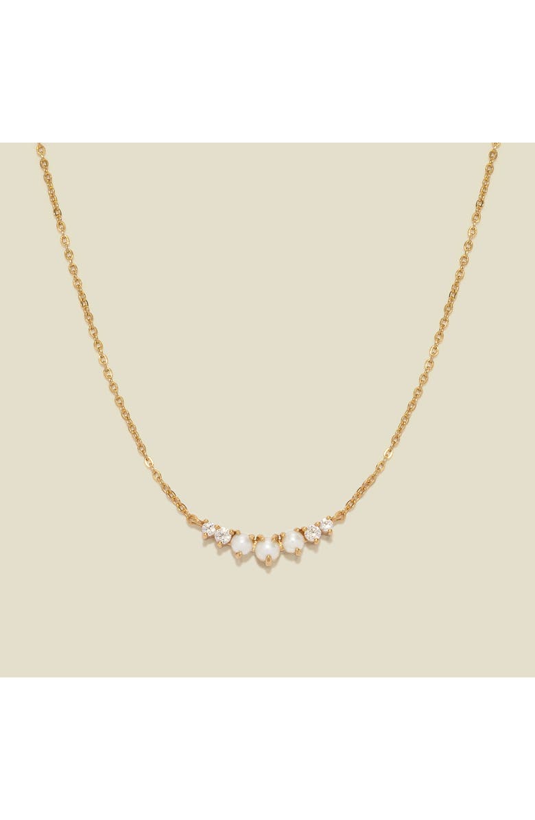 MADE BY MARY Crescent Pearl Necklace, Main, color, Gold Vermeil