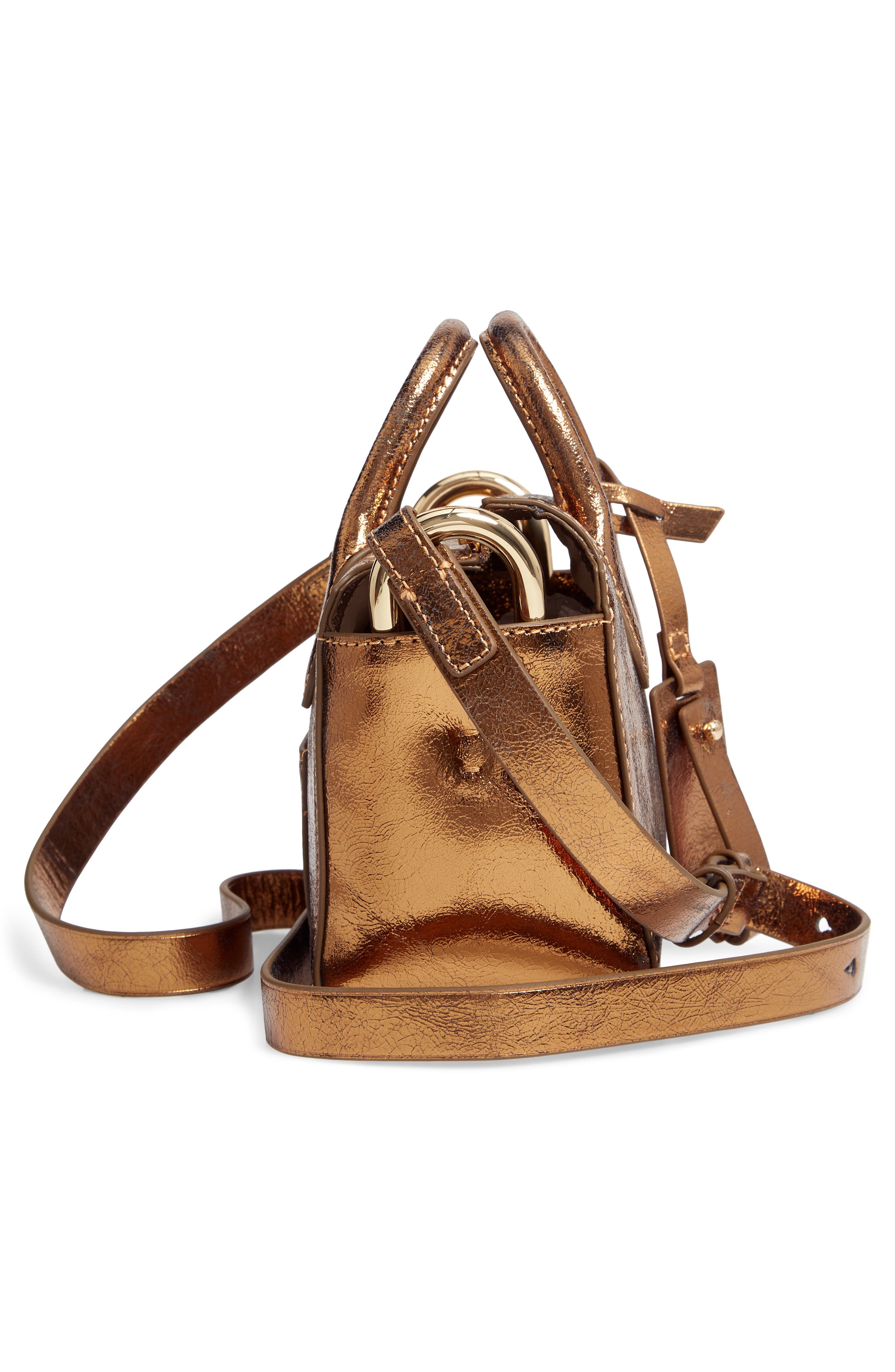 J.Crew Mini Metallic Leather Shoulder/Crossbody Satchel, Alternate, color, 