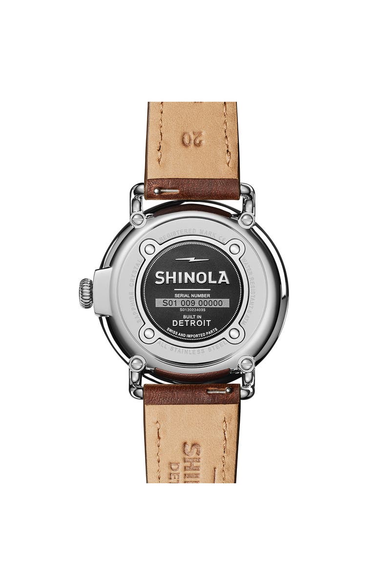 Shinola The Runwell Sub Second Leather Strap Watch, 41mm, Alternate, color, Midnight Blue