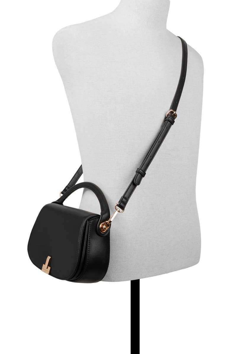 ALDO Willamae Faux Leather Top Handle Bag, Alternate, color, Black