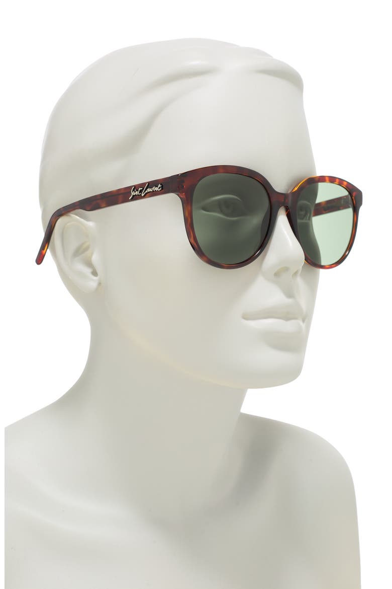 55mm Modified Round Sunglasses, Alternate, color, HAVANA HAVANA GREEN/GRN