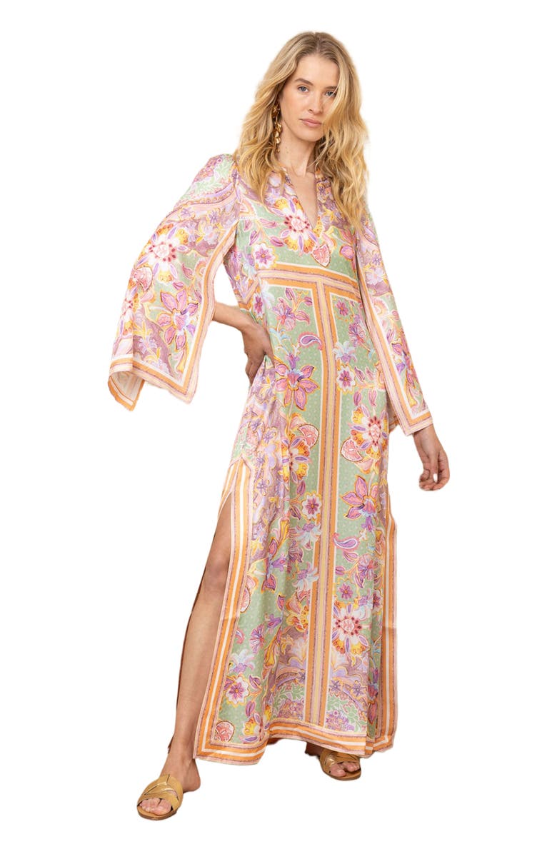 Hale Bob Aileen Silk Caftan Dress, Main, color, 