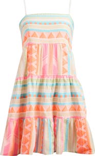 Elan Tiered Cotton Blend Cover-Up Dress