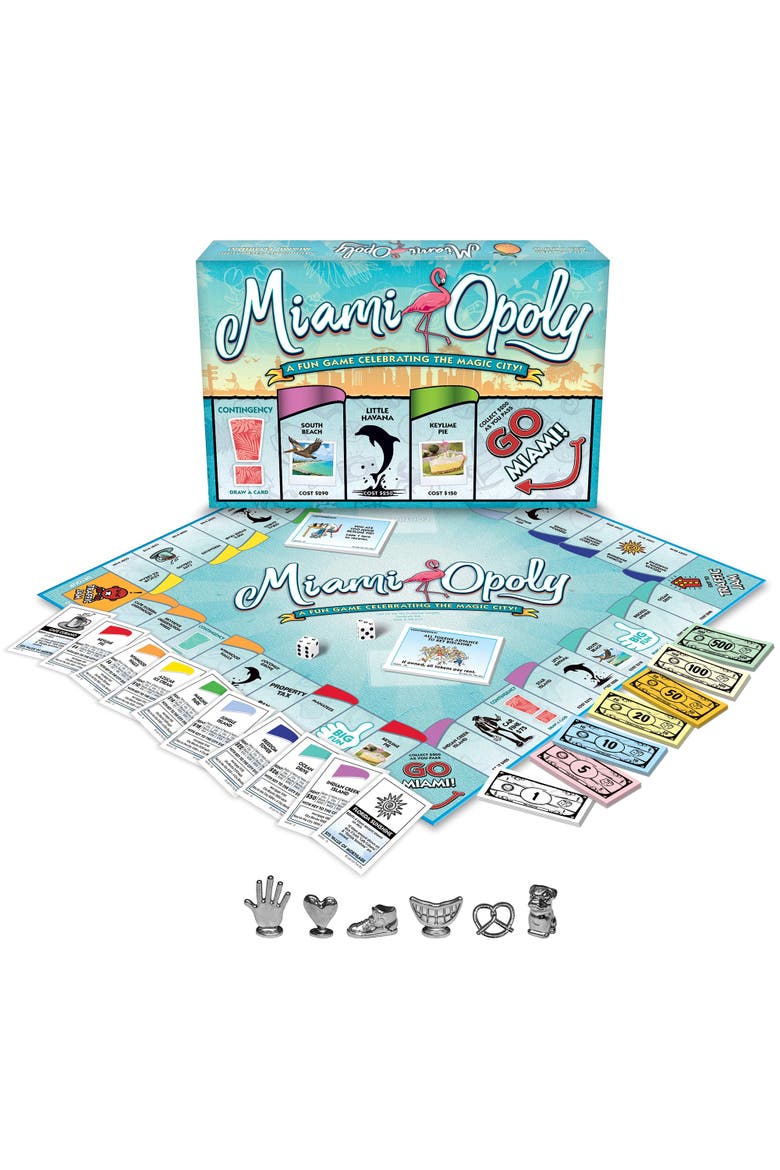 Miami Opoly Board Game, Alternate, color, Multicolored