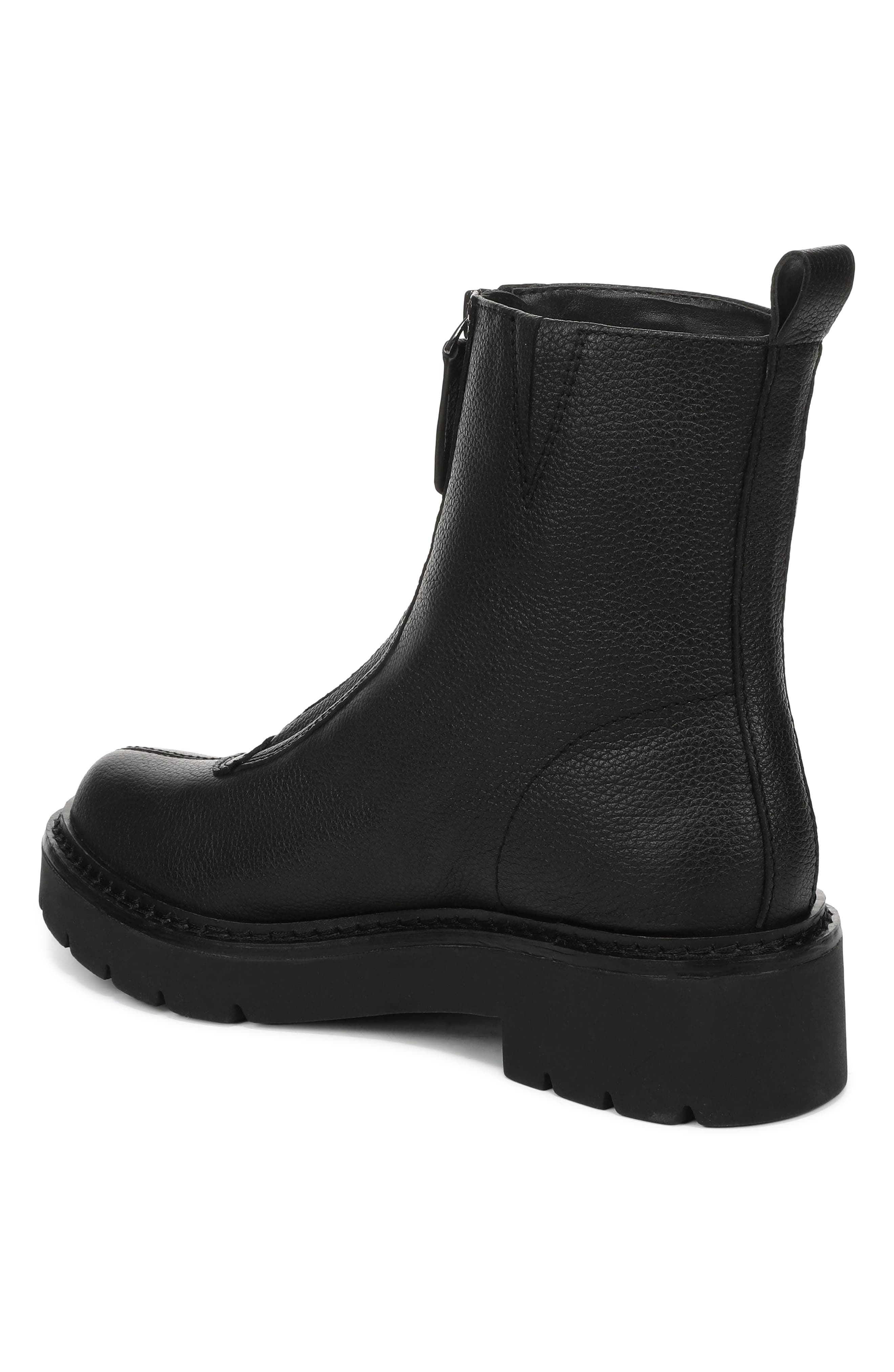 Delilah Leather Short Boot, Alternate, color, BLACK