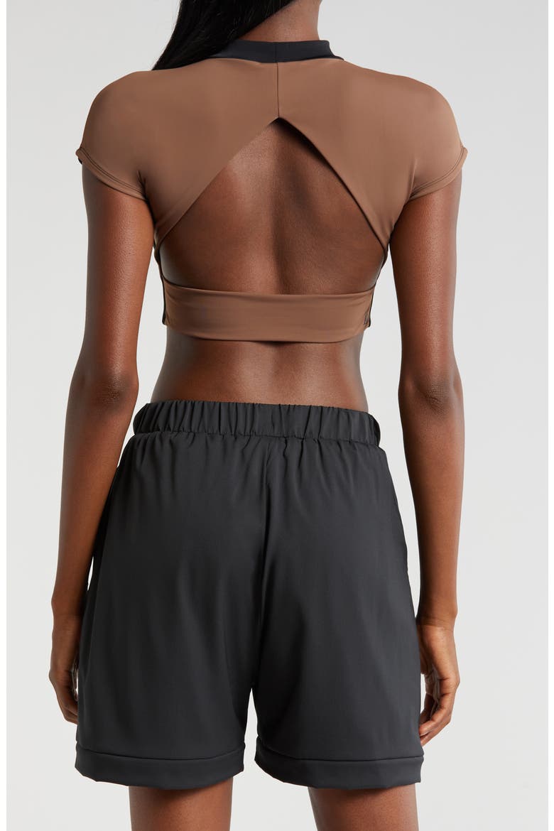 GNO Crop Open Back T-Shirt, Alternate, color, BLACK