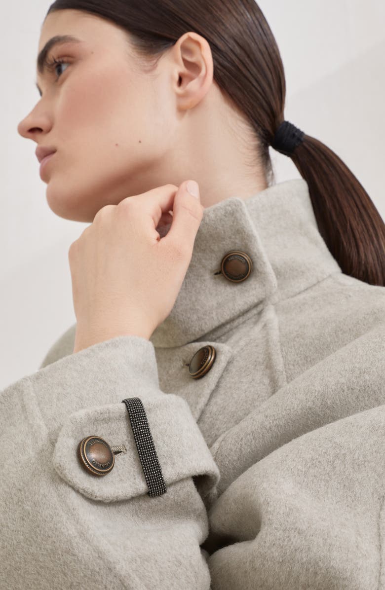 Brunello Cucinelli Hand-finished Caban jacket, Alternate, color, Cool Beige