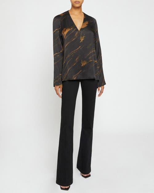 SANTORELLI SANTORELLI ZURI SILK LONG SLEEVE V-NECK BLOUSE