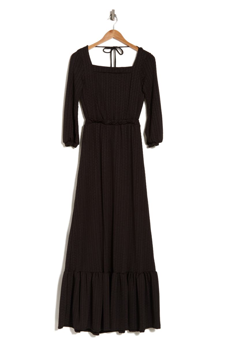 GO COUTURE Square Neck Maxi Dress, Alternate, color, Black