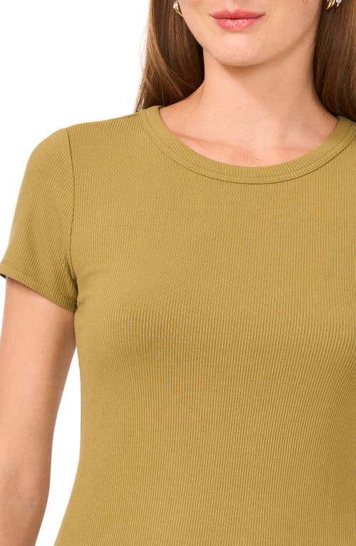 Halogen ® Rib Knit Jersey T-shirt In Green Moss