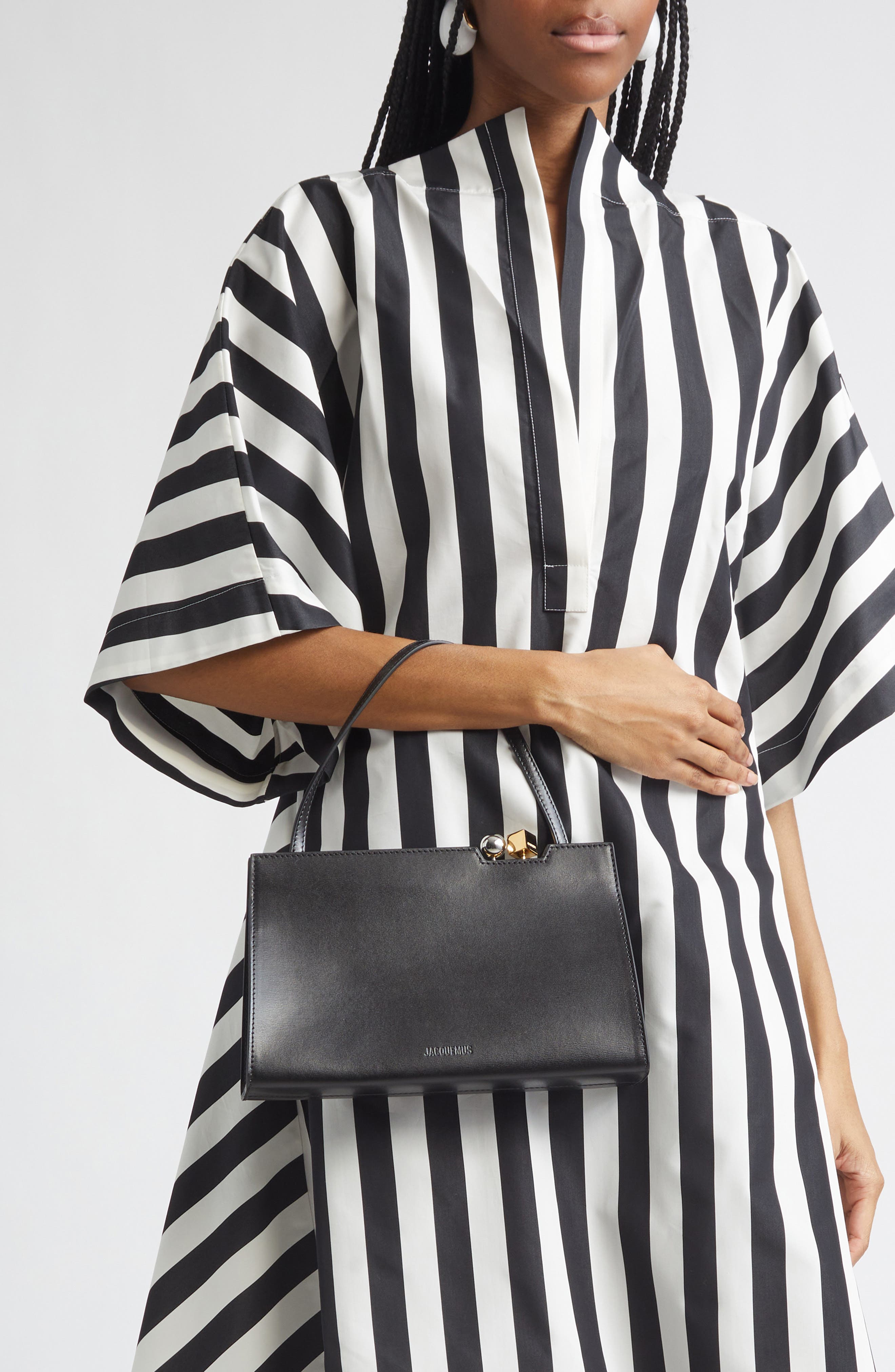 Jacquemus Small Spiaggia Round Crochet Bag, Alternate, color, White 100