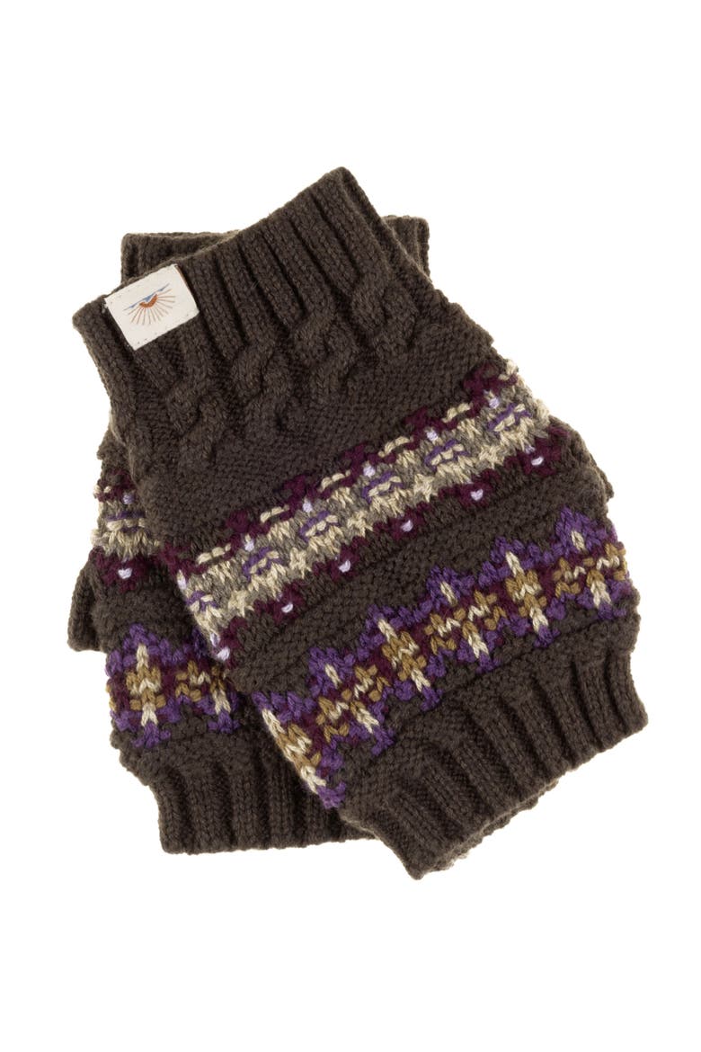 Fairisle Glove, Main, color, Brown