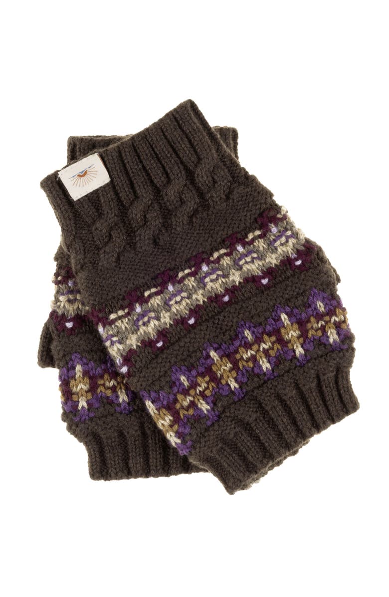 Faherty Fairisle Glove, Main, color, Brown