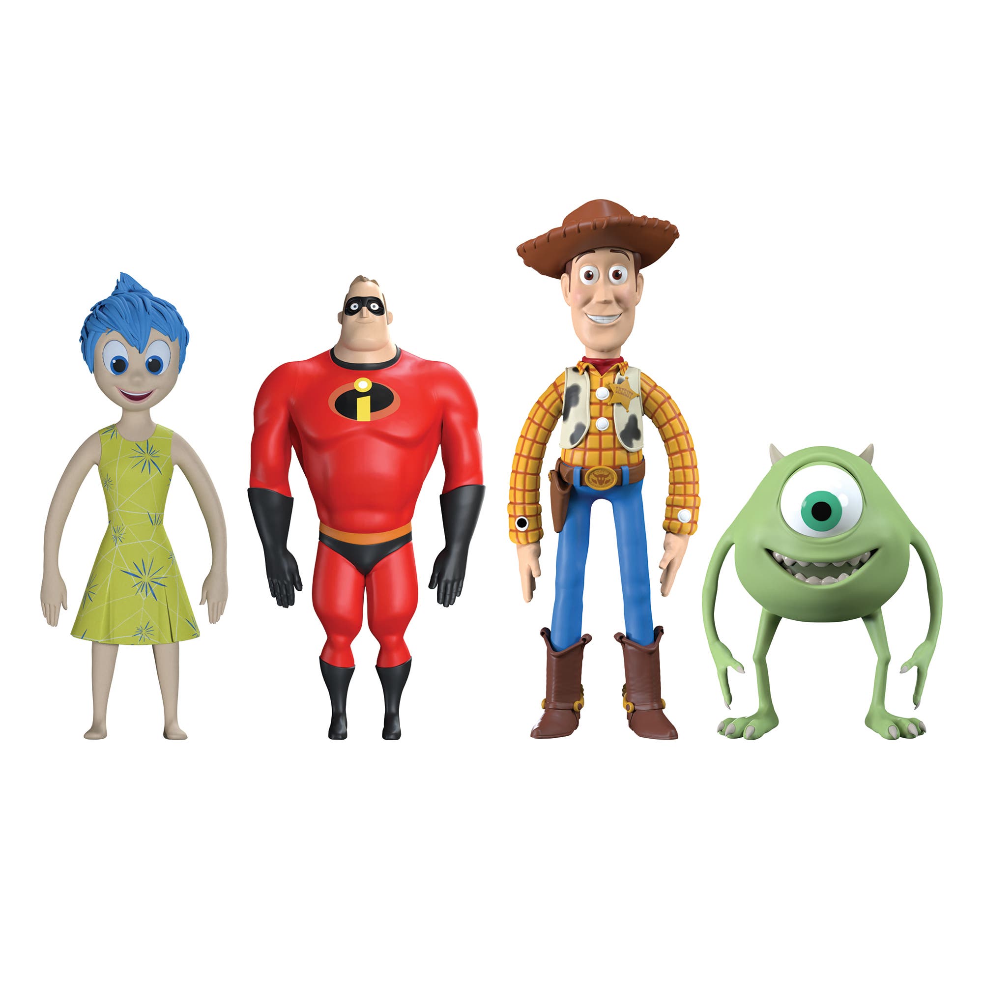 FleXfigs Pixar 4 Character Pack Articulated Action Figures in Multicolored 