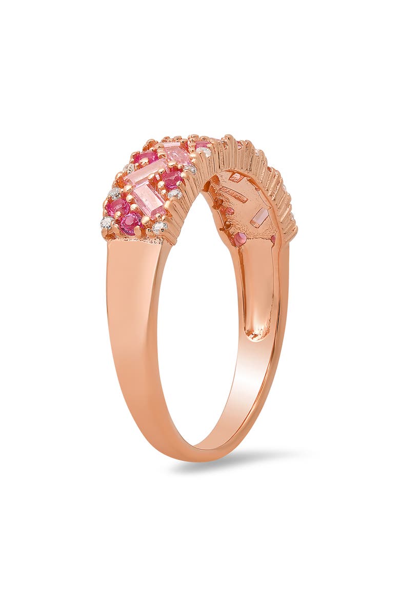 Pink & White CZ Pavé Ring, Alternate, color, ROSE GOLD