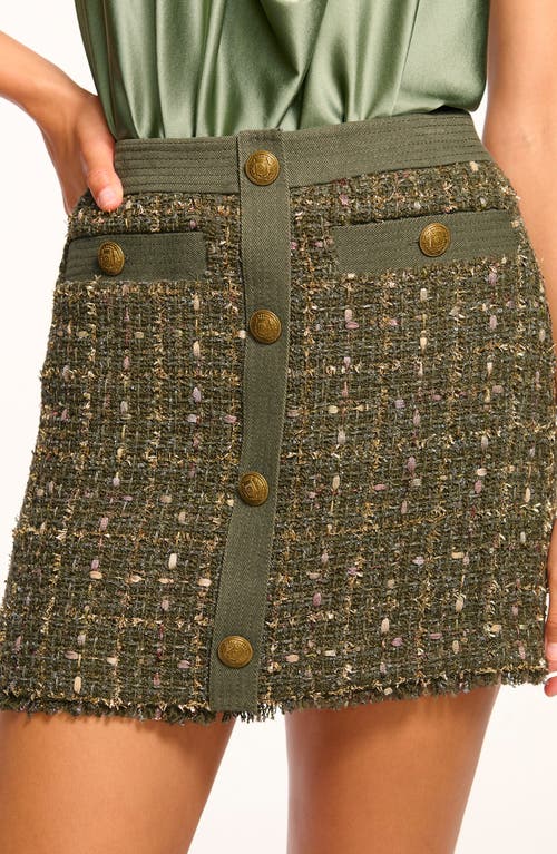 Ramy Brook Denver Tweed Miniskirt In Dark Sage Tweed