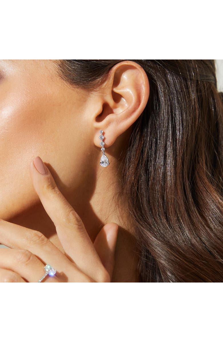 Nadri Cubic Zirconia Drop Earrings, Alternate, color, Rhodium