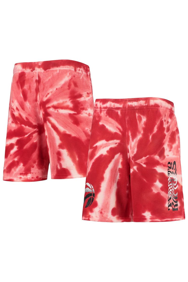 Youth Red Toronto Raptors Santa Monica Tie-Dye Shorts, Main, color, Red