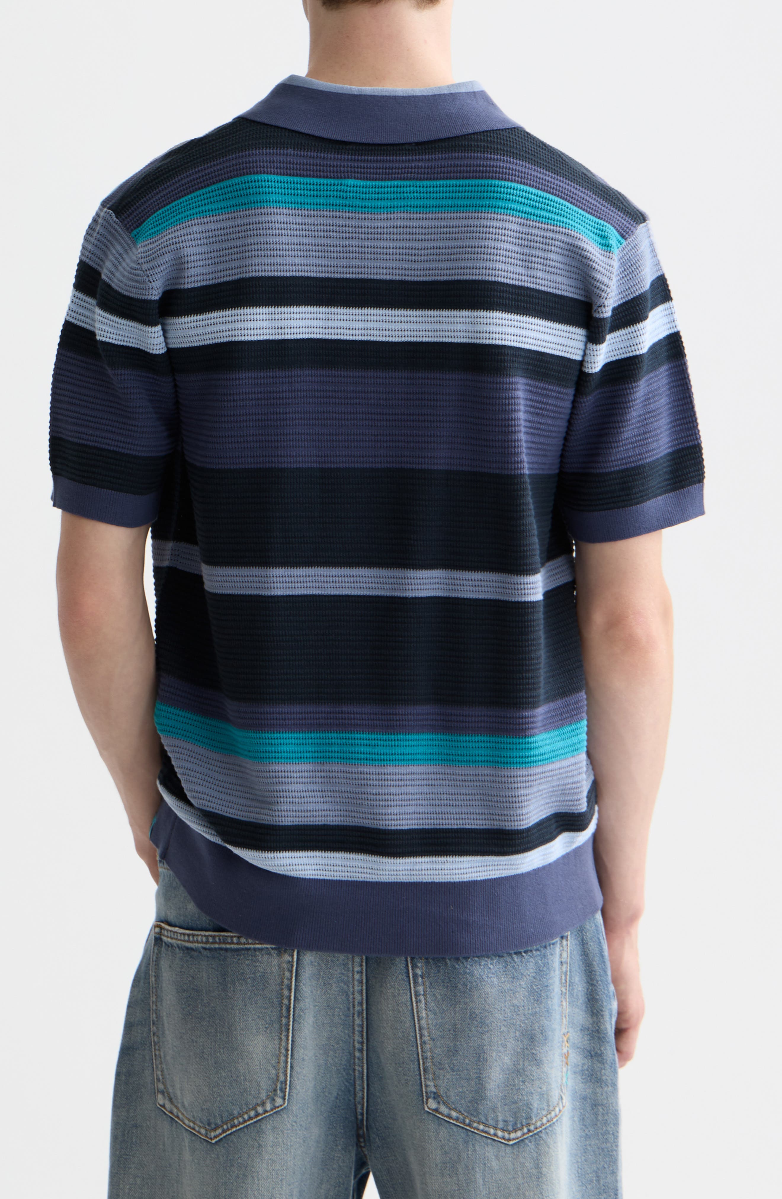 Stripe Textured Polo - image 2