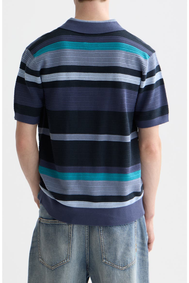 Stripe Textured Polo, Alternate, color, OCEANA STRIPES