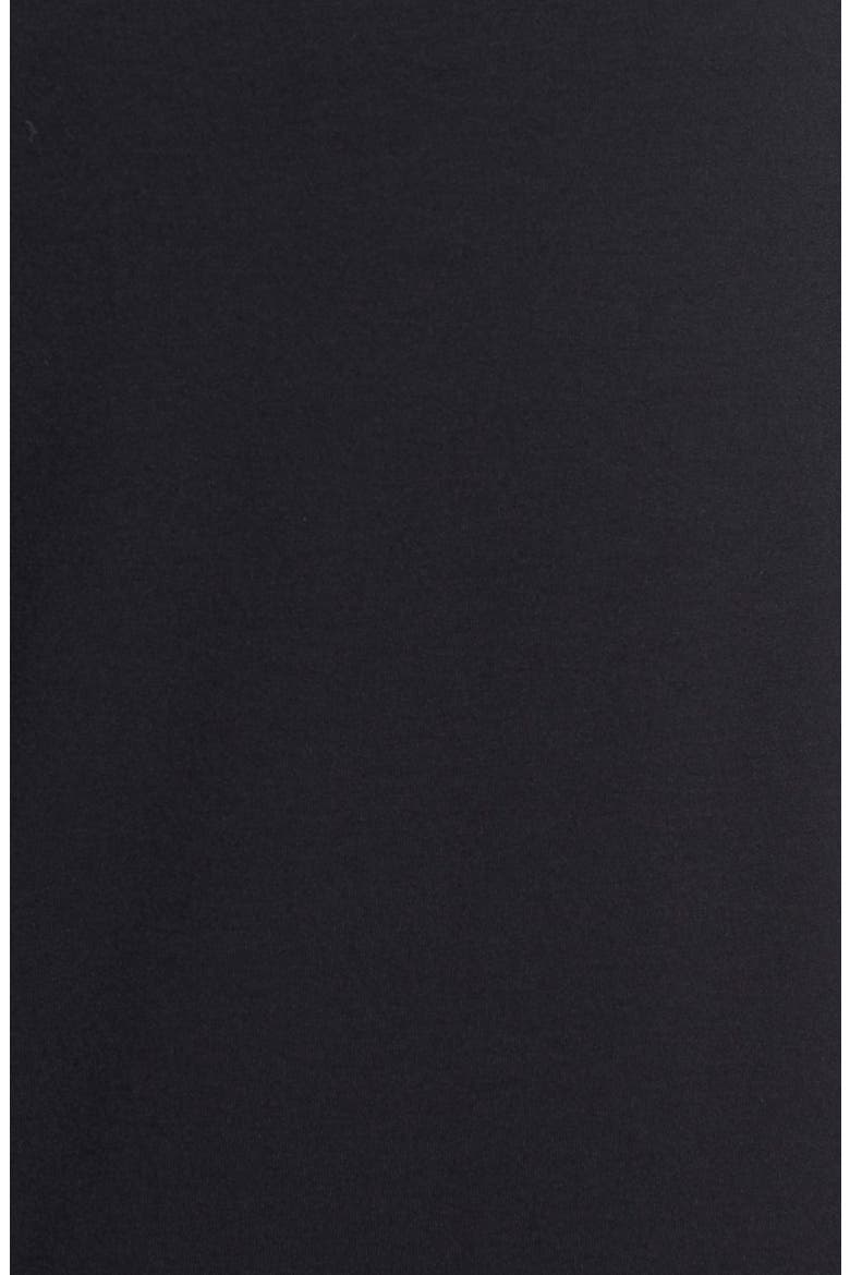 Faux Leather Trim Body-Con Dress, Alternate, color, RICH BLACK