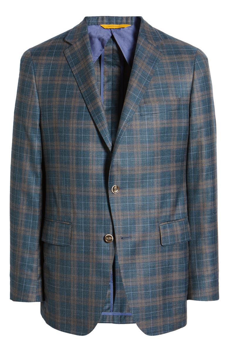 Hickey Freeman Plaid Wool Blend Sport Coat, Alternate, color, 