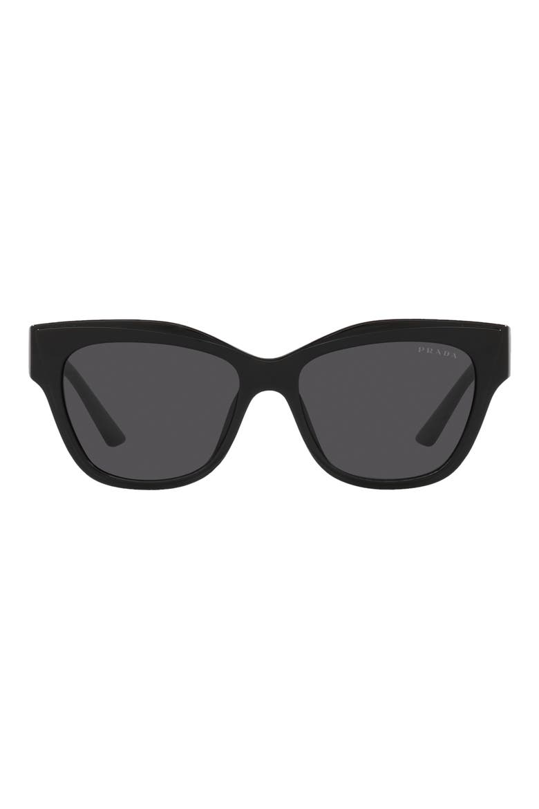 53mm Cat Eye Sunglasses, Main, color, BLACK WHITE