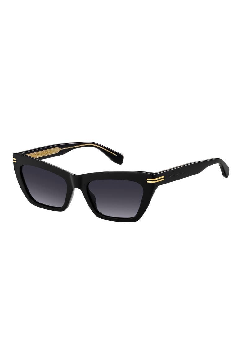 54mm Gradient Rectangular Sunglasses, Alternate, color, BLACK / DARK GREY