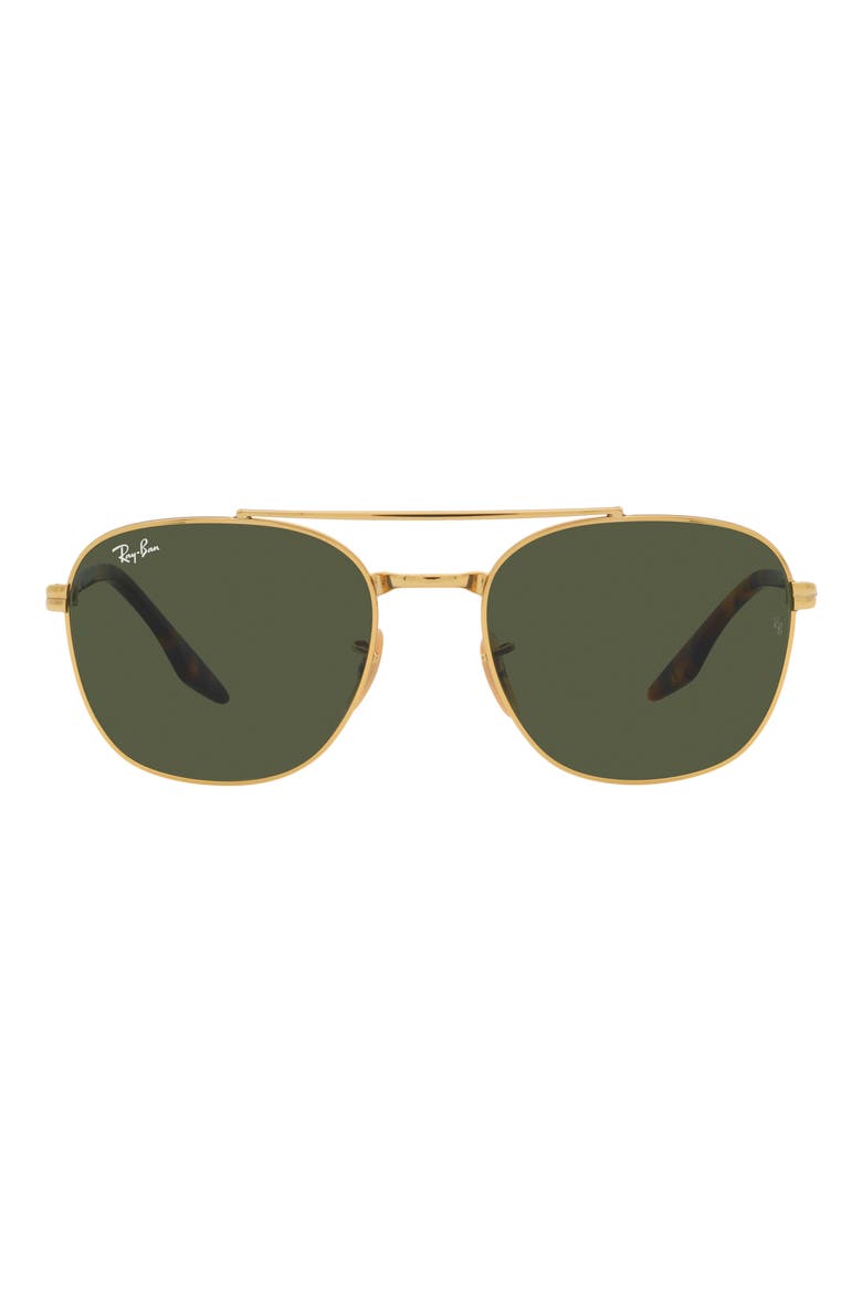 55mm Square Sunglasses, Main, color, GOLD FLASH