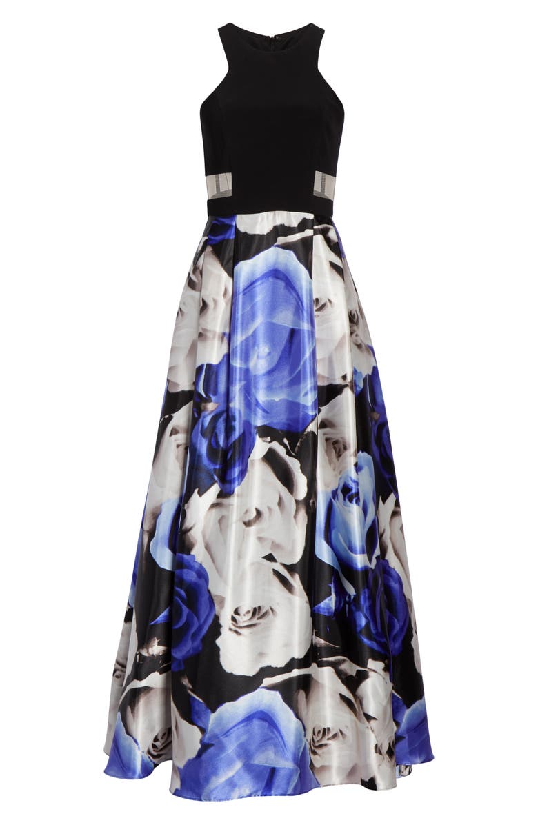 Blondie Nites Mesh Inset Bodice Ballgown, Alternate, color, 