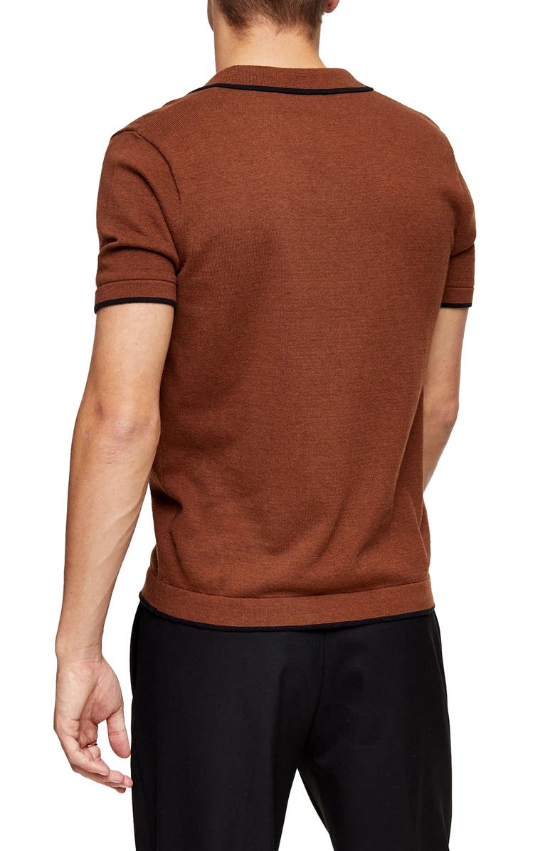 Topman Marl Revere Front Button Sweater, Alternate, color,