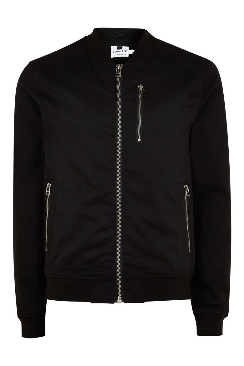 Classic Fit Bomber Jacket, Alternate, color, BLACK