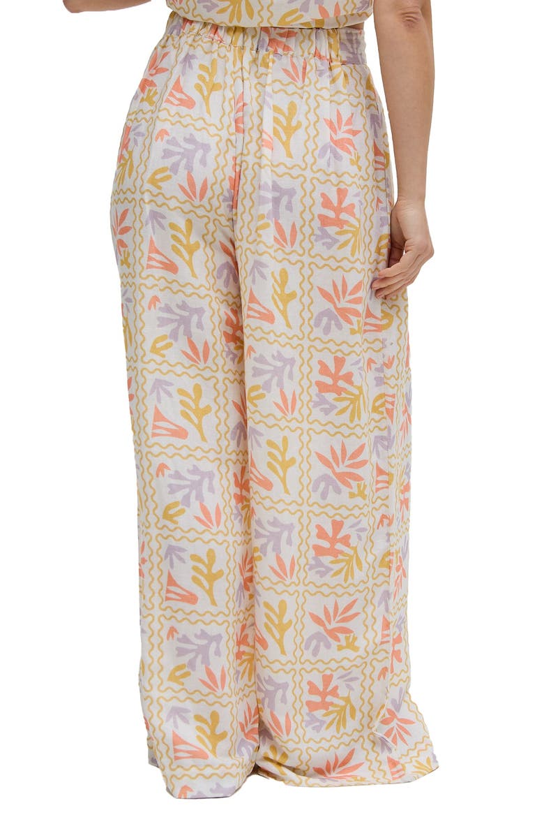 Matisse Wide Leg Patchwork Floral Print Trouser, Alternate, color, Cream