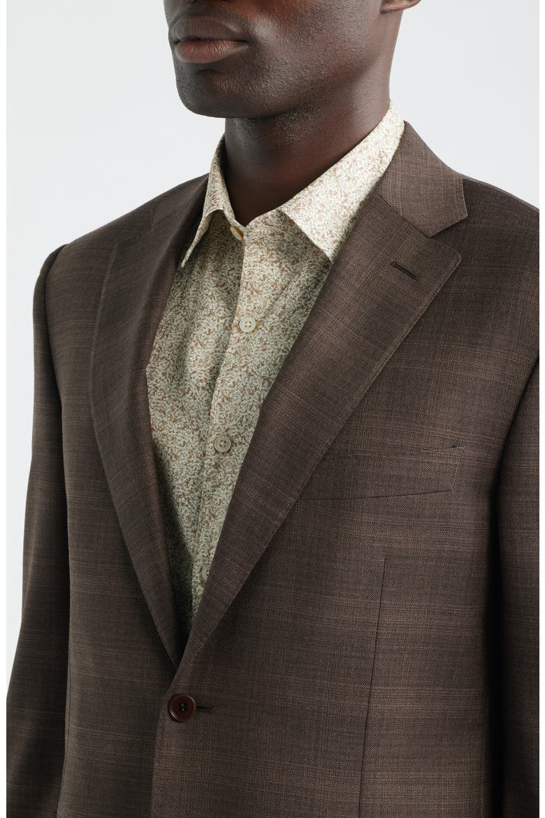 Siena Regular Fit Brown Slub Wool Suit, Alternate, color, BROWN