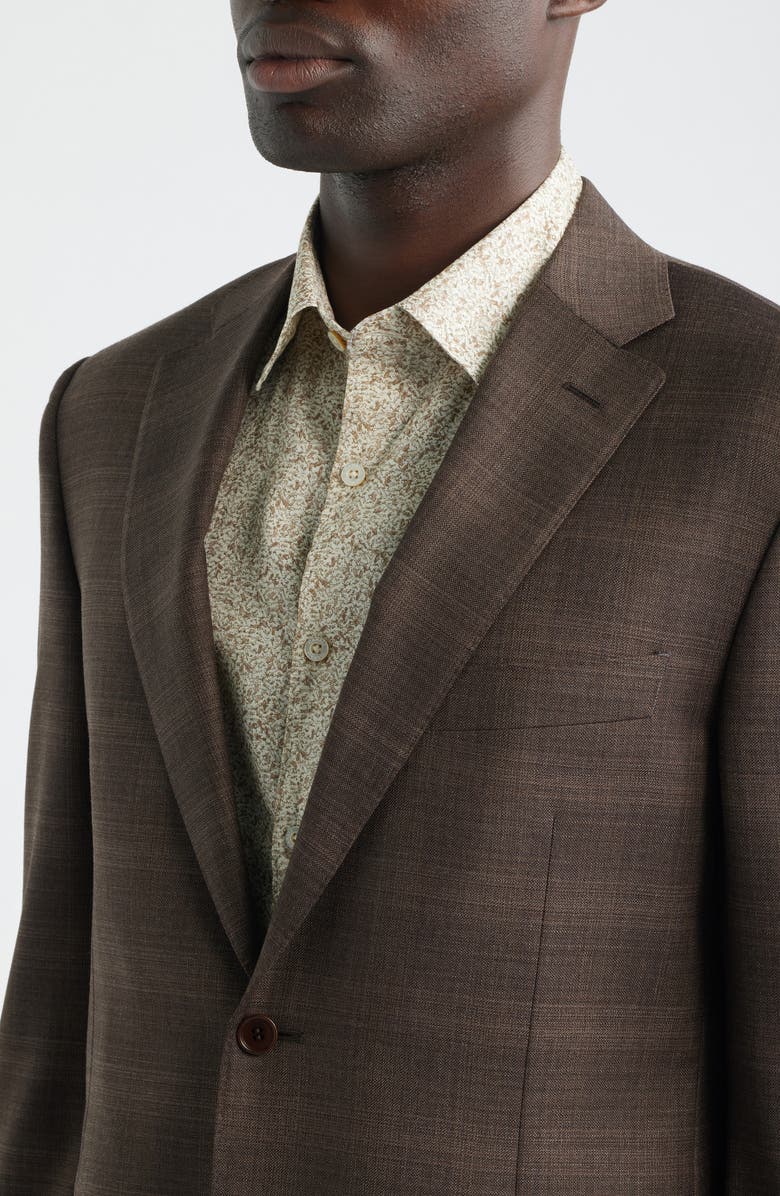 Canali Siena Regular Fit Brown Slub Wool Suit, Alternate, color, Brown