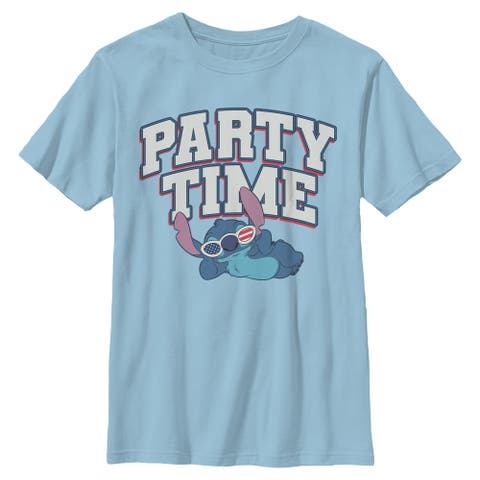 Boy's Lilo & Stitch American Party Time  Graphic T-Shirt