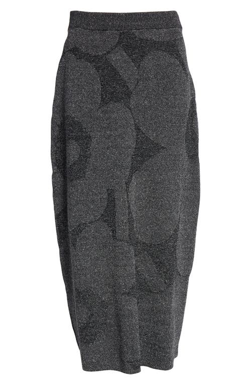 Marimekko Sivellys Unikko Floral Sweater Skirt In Grey, Dark Grey