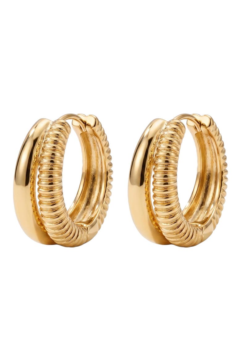 Aisha Clasp Hoops, Alternate, color, Gold