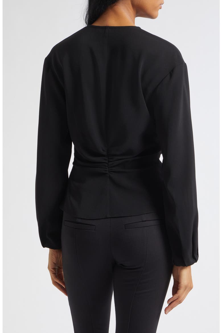 Drew Surplice Top, Alternate, color, BLACK
