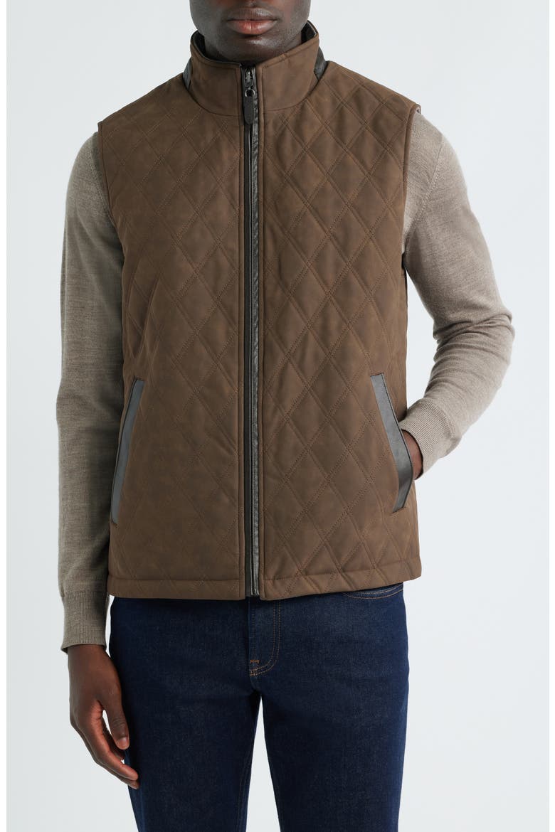Upton Reversible Vest, Alternate, color, LIGHT BROWN/ BROWN PLAID