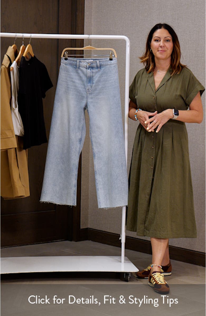 Penny Raw Hem High Waist Ankle Wide Leg Jeans, sales video thumbnail