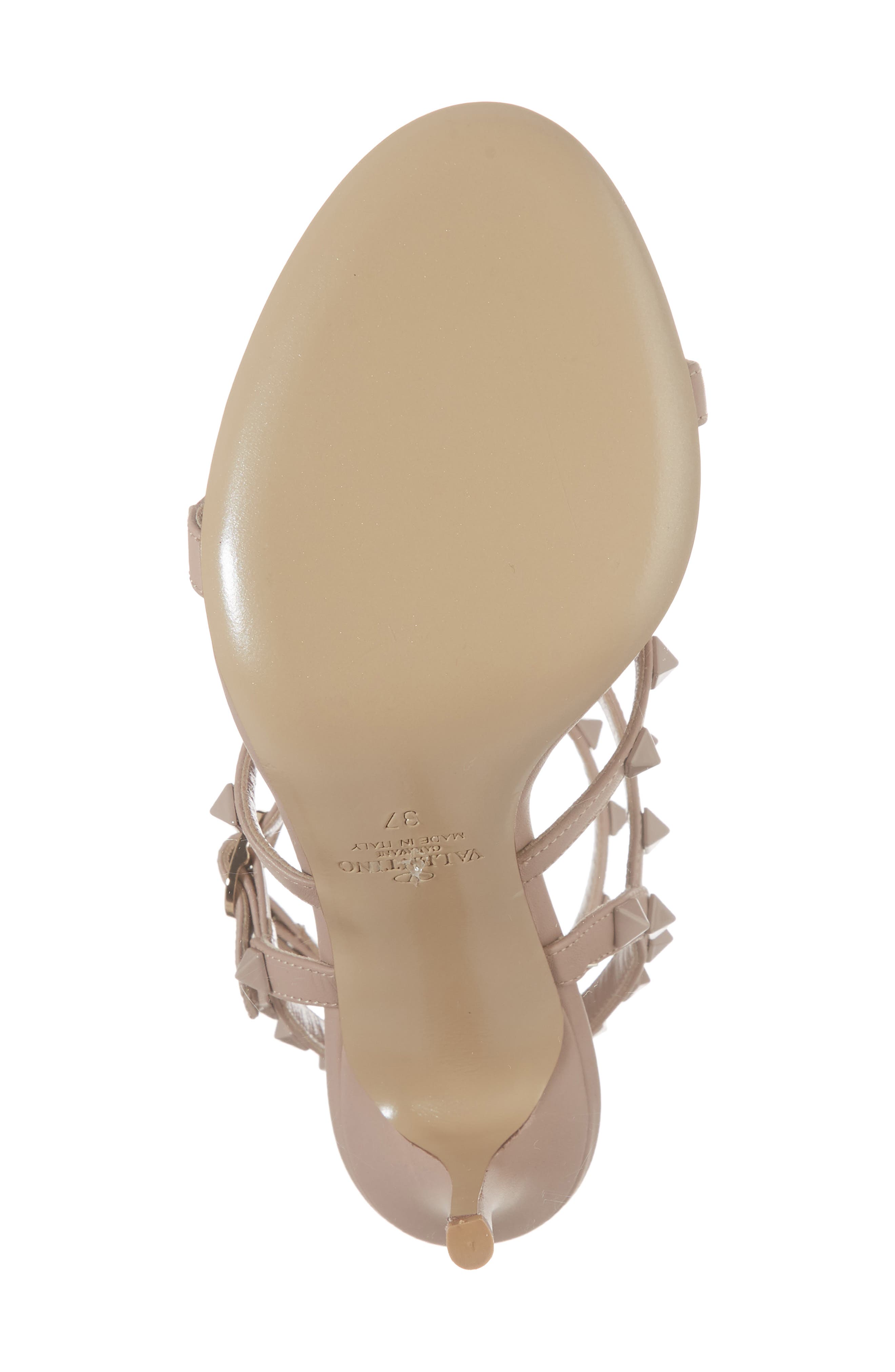 Rockstud T-Strap Sandal, Alternate, color, POUDRE/ POUDRE
