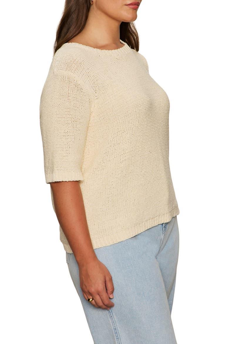 Short Sleeve Open-Stitch Sweater, Alternate, color, MACRAME