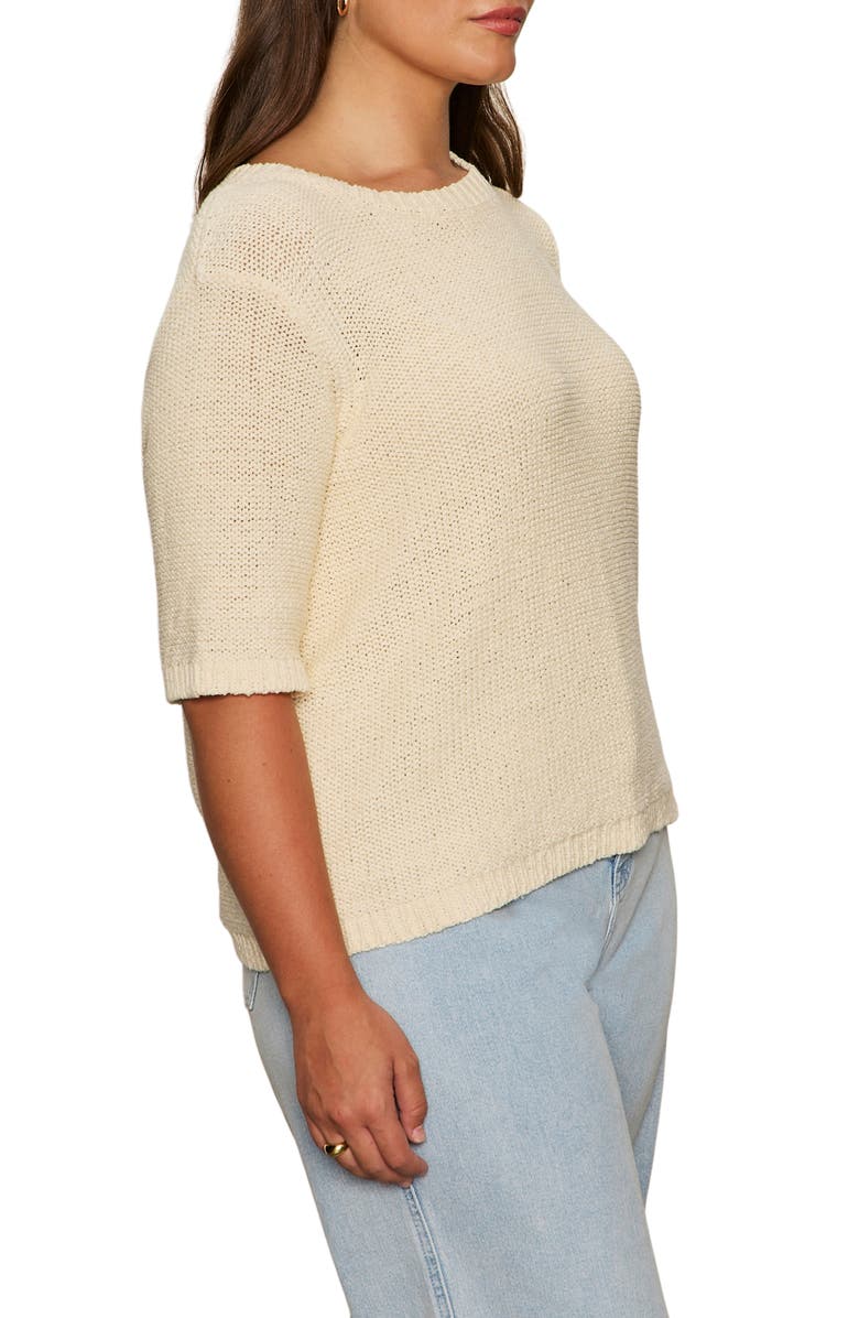 Sanctuary Short Sleeve Open-Stitch Sweater, Alternate, color, Macrame