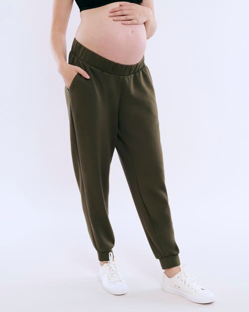 Motherhood Maternity Under The Belly Side Pockets Scuba Jogger In Deep Depths