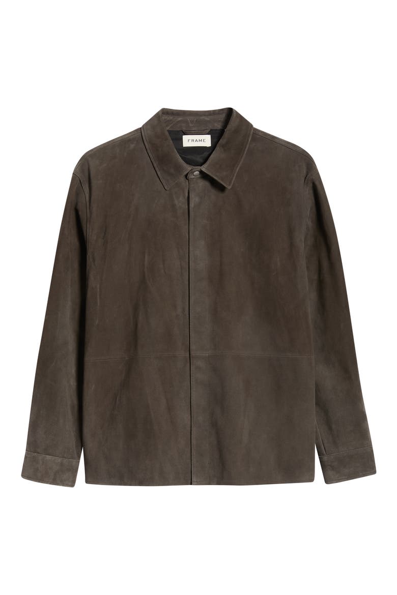 Suede Shirt Jacket, Alternate, color, DARK BROWN