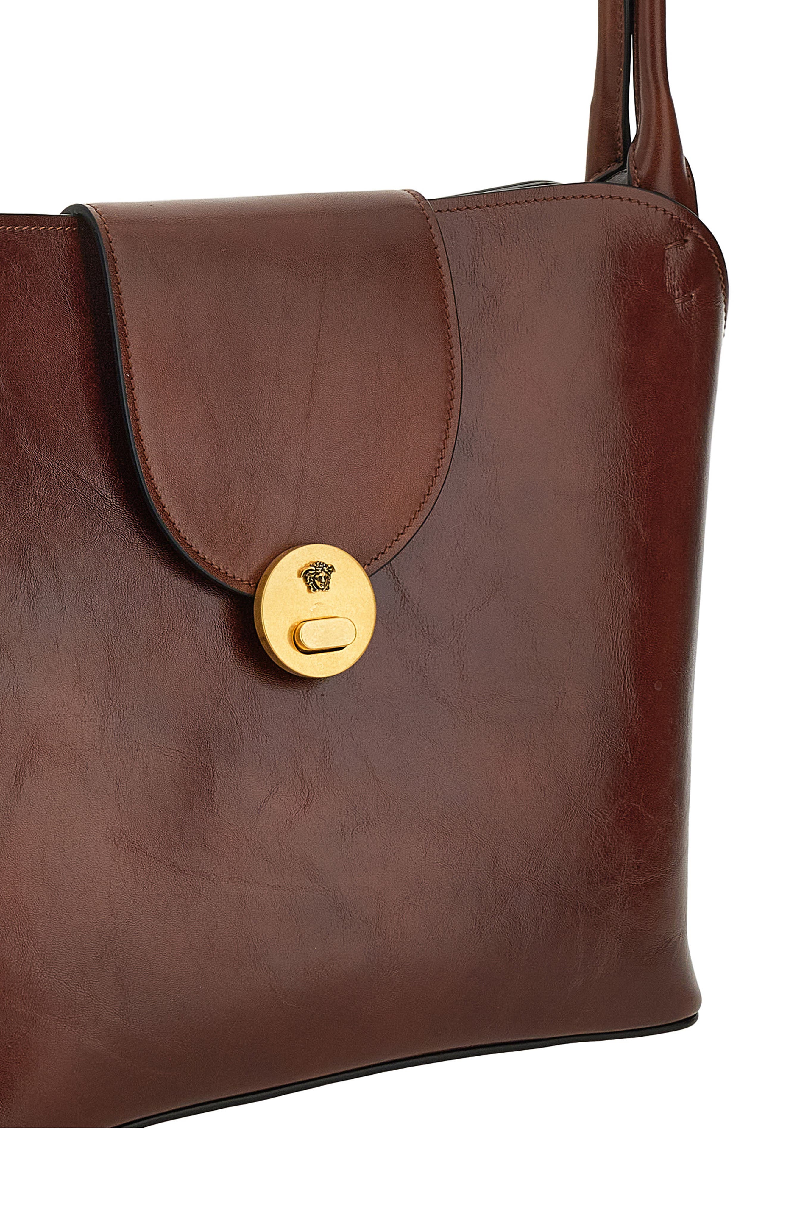 Medium Vivian Leather Shoulder Bag, Alternate, color, MOKA-GOLD 82